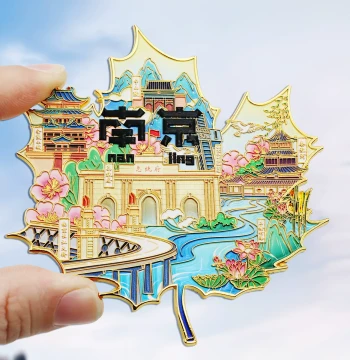 Metal Refrigerator Magnets Featuring Jiangsu Cities: Nanjing, Suzhou, Wuxi, Yangzhou, Creative Cultural Souvenirs and Small Gifts