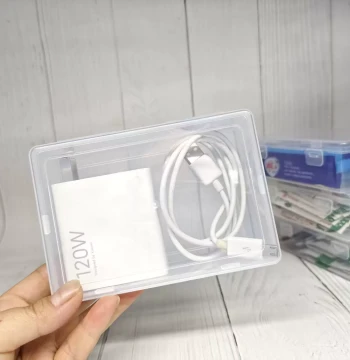 Data Cable Charger Storage Transparent Winding Box, Portable Travel Earphone Organizer, Phone Cord Manager