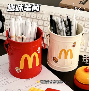 Pen Holder McDonald's Themed Retro Desktop Organizer