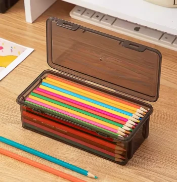 [Store Best Seller] Transparent Dustproof Storage Box for Stationery Small Cards Pencils - Multi-Functional Organizer Display Rack