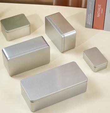 Thickened Tinplate Box Frosted Rectangular Large Metal Storage Box Tea Canister Sundries Jewelry Packaging Box