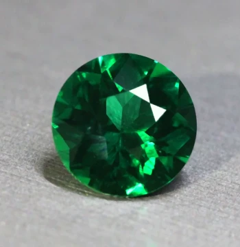Round Emerald Loose Gemstone Facet - Russian Oil-Free Green Colored Stone for Ring, Pendant, or Bracelet Setting