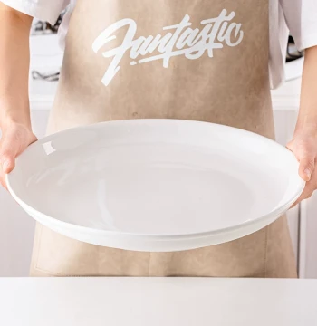 Large Plate Household Ceramic Dedicated Plate for Chopped Pepper Fish Head Plate for Large Plate Chicken Extra Large Round Deep Soup Plate