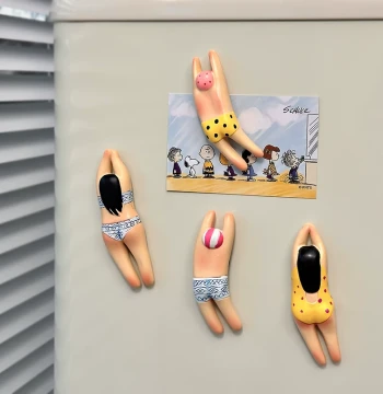 Cute Days Creative Swimming Boy & Girl Fridge Magnets – Cartoon European-Style Quirky 3D Magnetic Stickers