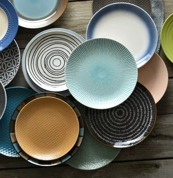 Yijia 8-inch Unique Japanese-Style Tableware Western Dinner Plate Creative Ceramic Plate Household Dish Round Steak Plate Dining Plate