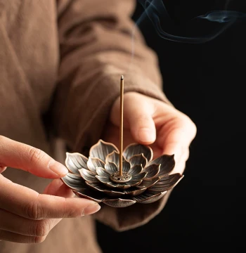 Creative Indoor Lotus Incense Holder Tea Ceremony Multi-Hole Sandalwood Stick Incense Burner Vertical Home Incense Stand Zen Mugwort Aromatherapy Burner