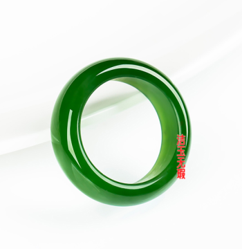 Xinjiang Hetian Jasper Colored Ring Natural Spinach Green Old Pit Jade Stone Ring Thin Band Unisex Couple Simulated Jade