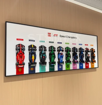 Compatible with Lego 2025 Speed F1 Super Racing Bricks Wall-Mounted Framed Dust-Proof Display Model Storage