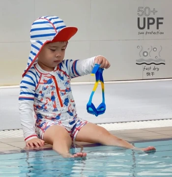 YOUZeeMEZee Children's Sun Protection Swim Cap with Ear and Neck Coverage for Outdoor Use