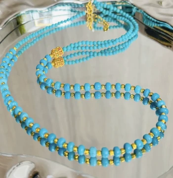[Exclusive for Sister Xuan] Turquoise Round Bead Old-Style Bead Necklace