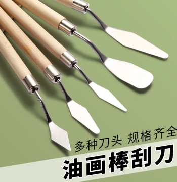 Palette Knife Set for Oil Pastels - Beginner Drawing Tools, Flat/Mini/Pointed Tips, Heavy Color Soft Tuning Knife for Acrylic/Gouache, Art Spatula, Texture Knife