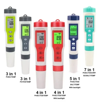 10-in-1 Multi-function Water Quality Test Pen pH Pen Acidometer TDS Conductivity Tester Temperature Salinity Detector