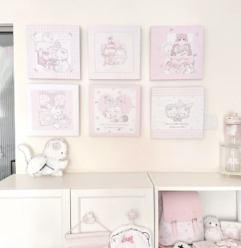 MG Original Decorative Painting Cute Cat Restaurant Living Room Bedroom Background Wall Arrangement Mural Hanging Painting Desktop Display Painting