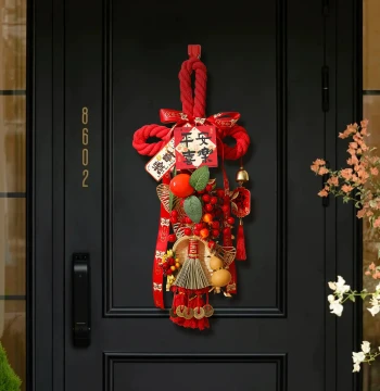 Red Chinese Knot 2026 New Style Wan Character Knot Fu Character Main Door Hanging Ornament Housewarming Joy Entrance Door Decoration