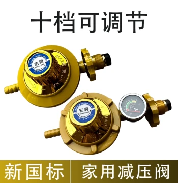 Household LPG Safety Valve with Gauge for Gas Cylinders, Explosion-Proof Pressure Reducing Valve, Old-Style Model