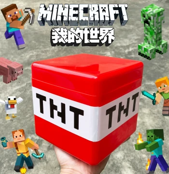 Minecraft Theme Merchandise Creeper Magnetic Block Storage Box Desktop Toy TNT Building Block Storage Container
