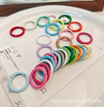 Baked Enamel Colored Spring Clasps & Open Jump Rings - DIY Keychains, Phone Straps, and Craft Materials