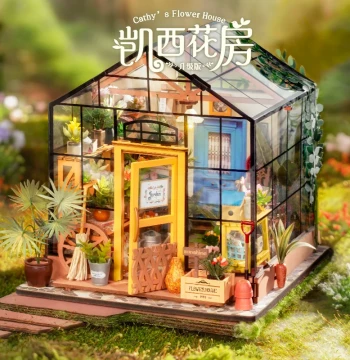 rolife Kathy's Flower House DIY Handmade Cottage Art House Model Miniature Scene Birthday Gift