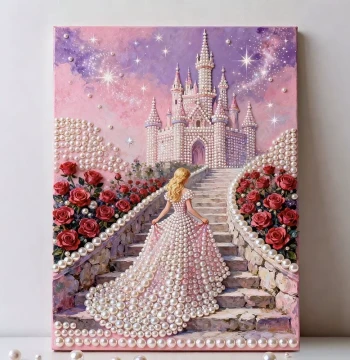 Pearl Painting DIY Princess Castle Series Framed Self-Adhesive Pearl Decorative Painting Gift for Best Friend Diamond Painting Wholesale