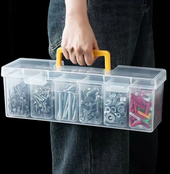 Portable Screw Organizer Box, Parts Storage Container, Tool Case for Drill Bits, Desktop Classification Compartments