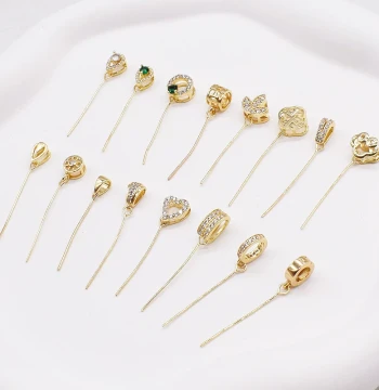 925 Silver-Plated Fine Pin Clasp with Slanted/Hooked/Side Holes, Long Pin Bail, Bull Nose Hole, Horizontal Hole Small Pendant Melon Seed Clasp