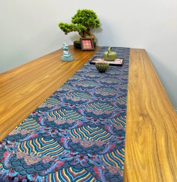 New Chinese Style Tea Table Brocade Tablecloth Table Runner Chinese Zen Tea Mat Brocade Satin Double-Sided Fabric Tea Table Pad