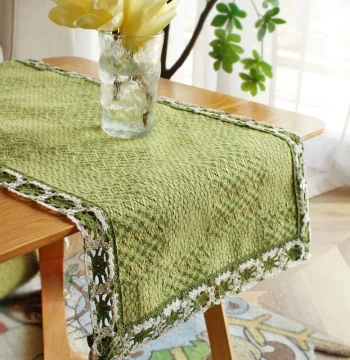 Pastoral Style Long Dining Table Runner, Woven Fabric Tea Table Mat, Sideboard Cover, Shoe Cabinet Cover, Chest of Drawers Cover, TV Cabinet Cover Cloth