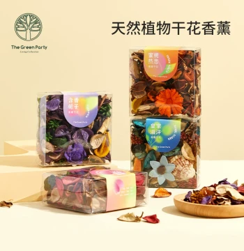 TheGreenParty Aromatherapy Dried Flower Ornament Spice Petals Decoration for Car Hotel Indoor Bedroom Air Freshener