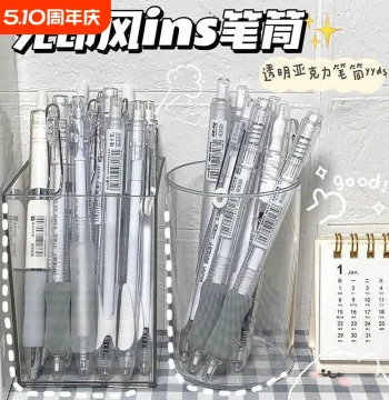 Acrylic Pen Holder Transparent Large Capacity Storage Box Cute