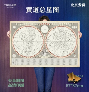 Huangdao Total Star Map - Collection of Ancient Chinese Star Charts, Star Official Diagrams, Constellation Maps, and Brilliant Galaxy Illustrations