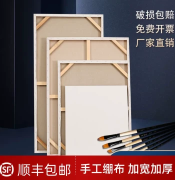 Oil Painting Frame Large Size Linen Rain-Linen Oil Canvas Frame Custom Acrylic Oil Painting Solid Wood Blank Inner Frame with Canvas