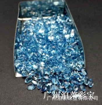 Natural Aquamarine 4*6 Oval Cabochon Loose Stone, Gemstone Factory Supply Aquamarine, Bolai