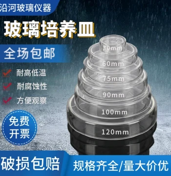 Laboratory High Borosilicate Glass Petri Dishes - 30/35/60/75/90/100/120/150mm Bacterial Culture Plates