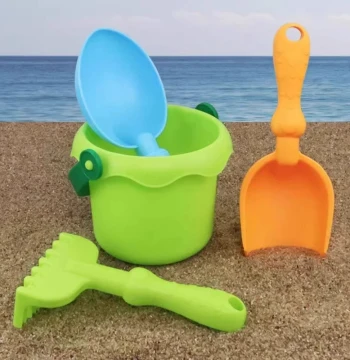 Baby Soft Rubber Sand Shovel Set - Beach Digging Tools for Kids - Bucket Kit for Sand and Soil Play