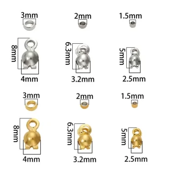 Non-Fading Stainless Steel Titanium Steel Crimp Ends and Positioning Beads - DIY Bracelet and Necklace Accessories