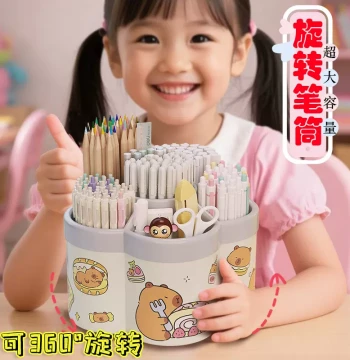 Pen Holder Rotating Bucket Large Capacity