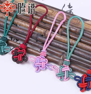 Two-Color Auspicious Knot Hanging Rope DIY Jewelry Accessories Chinese Knot Tassel Fringe Pendant Rope Handmade Braided Pendant Cord