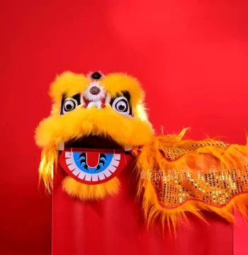 New High-End Wool Little Lion Head Dance Lion Kindergarten Performance Traditional Drum and Gong Toy Set Musical Instruments