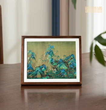 Tong Master Hand-chiseled Copper Carving Painting 'A Thousand Li of Rivers and Mountains (Desktop)' Study Office Decorative Art