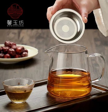 Xinyufang Transparent High-Temperature Glass Fairness Cup Size Tea Sea Tea Divider Boil-able Filter Tea Strainer Tea Sea
