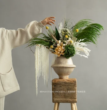 Spring & Summer Limited Preserved Flower Bouquet, Atmospheric Home Decor Ornament, Homestay Soft Furnishing Photo Prop Ceramic Flower Bouquet Set
