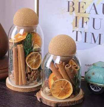 Wealth-Energy Bottle with Cinnamon Dried Flower Bouquet - Home Decor Aromatherapy Ornament for Housewarming, Long-Lasting Fragrance Diffuser