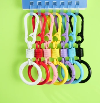 Colorful Spring Keychain Creative Double-Head Open Backpack Schoolbag Hook Accessories Car Key Ring Circle Backpack Buckle