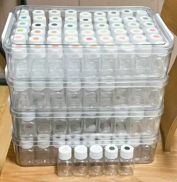 221-Color Box Set Dedicated Fused Beads Storage Kit 54-Compartment Bottles Large Capacity Transparent Tool Set