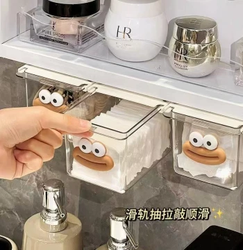 Transparent Organizer Mirror Cabinet Storage Box (1 Pack)