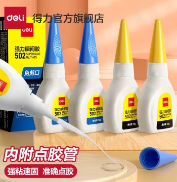 Deli 502 Super Glue, Instant Clear Adhesive for Metal, Oil-Based Original Formula, Craft Glue for Leather, Wood, Ceramic, Rubber, Plastic, Multi-Purpose Strong Bond for Toy Repair