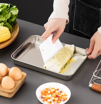 onlycook 304 Stainless Steel Rice Noodle Steaming Tray, Commercial Rectangular Plate, Cold Skin Noodle Tray, Home Serving Platter