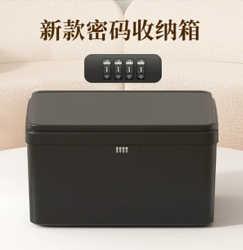 Password-Protected Storage Box for Valuables, Plastic Lockable Container for Private Documents, Car and Home Organizer