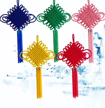 Large Chinese Knot Hanging Ornament Pure Yellow Red Green Blue Pink Housewarming Celebration Living Room Prop Peace Entrance Decoration Chinese Festival