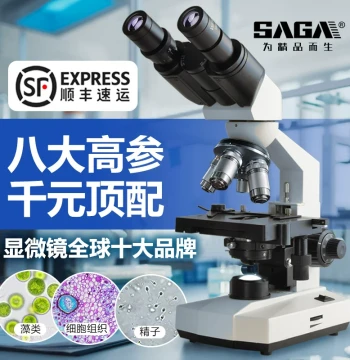 SAGA Binocular Student Biological Optical Microscope, Dedicated for Middle School Exams, Same Model as Schools, Desktop Professional Grade 1600X High Magnification HD for Research, Aquaculture, and Students